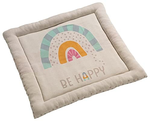 howa Baby Krabbeldecke „be happy“ Strick aus 100% Baumwolle – ideal als Spieldecke und Laufgittereinlage für Babys 8902