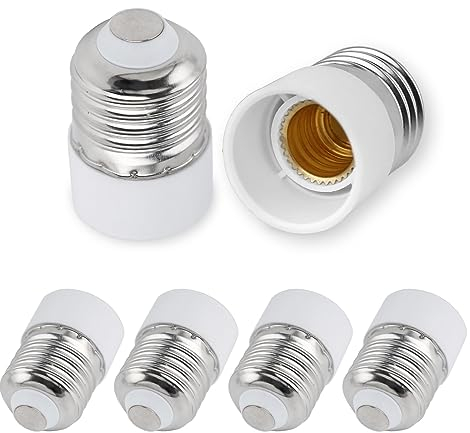 SCNNC Lampenfüße E27 auf E14 Sockel Konverter, E27 zu E14 Lampensockel Adapter Konverter - E27 Fassung auf E14 Sockel für LED Halogen Energiespar Lampen Weiß, 6 Stück