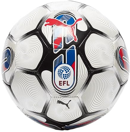 Puma Orbita 6 EFL Sky Bet MS Ball - Nachbildung Ball der englischen Fußballliga 'EFL', FIFA Qualität Zertifiziert, hervorragende Formbeständigkeit und Haltbarkeit White RED-Team Power Blue (23/24)