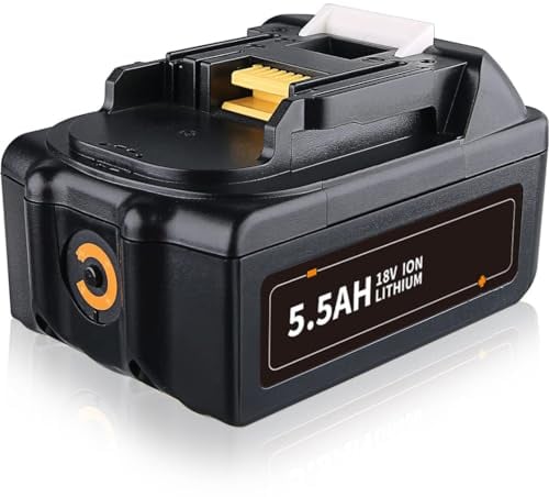 BL1860B 5.5Ah 18V Lithium Battery Compatible with Makita 18V Battery BL1850B BL1850 BL1830B BL1830 BL1840B BL1840 BL1830B 194205-3 LXT-400 Cordless Power Tools