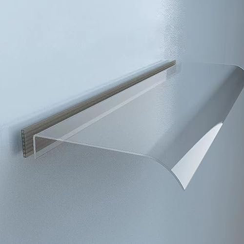 Unsichtbares Pultbogenvordach,UV-Regen- und Schneeschutz Pultvordach,Eingangsmarkise,Geräuschlos Erweiterbare Moderne Polycarbonat Haustürvordach,Sonnenschutz Pultbogenvordach (40x400cm/16 x157)