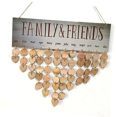 HAPINARY Holzblockkalender Geburtstagskalender Erinnerung Geburtstagstafel Für Die Familie Familiengeburtstagskalender Aus Holz Diy Kalender Aus Holz Bambus Erdfarben Wandbehang