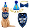 WLLHYF Geburtstagsparty-Zubehör für Hunde - Bandana-Set, Geburtstagsmütze Mit Zahlen, Fliege für Kleine, Mittelgroße und Große Haustiere (XL-Bandana)