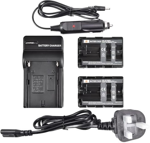 DSTE 2pcs NP-FM500H Li-ion Battery + Charger Compatible with Sony BC-VM10,Alpha SLT-A57,A65,A65V,A77,A77V,A99,CLM-V55,DSLR-A100,A200,A300,A350,A450,A500,A550,A560,A580,A700,A850,A900 Digital Cameras