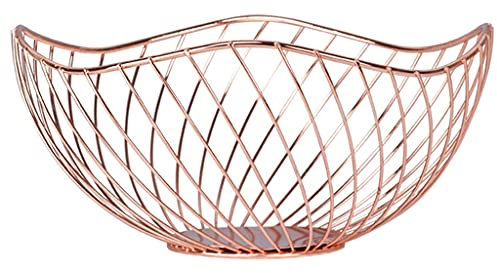 Corbeilles à Fruits Panier de bol de fer de fer Stand métallique Fils de fruit Bac de collation de fruits Rose Gold Stockage Titulaire de la décoration de la maison Bol à Fruits ( Color : Rose Gold )