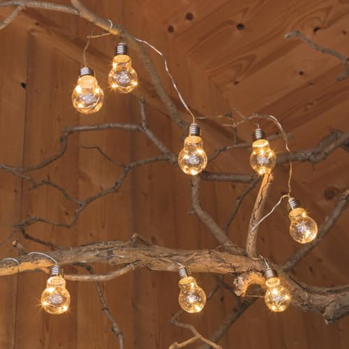 MARELIDA LED Solar Lichterkette mit 10 transparenten Glühbirnen 4,5m Garten Party outdoor Terrasse Bakon Lichterkette für Außen mit Lichtsensor