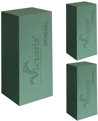 Creativery Nass Steckschaum Ziegel 23x11x7,5cm 3er Set - für Profi Floristen & Hobby Bastler - Frischblumen Steckschwamm - Blumen Steckmasse - Floristik Zubehör & Floristikbedarf - Grün
