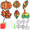 Surcotto Herbst Basteln für Kinder, Herbst Bastelset, 12 Stück Herbstblätter, Kürbis und Paprika Deko für Fenster, 32 Herbstfarbene Seidenpapiere, Bastelset Herbst für Kinder ab 3 Jahre