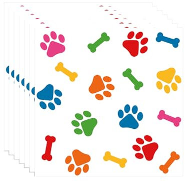 20pcs Puppy Dog Birthday Paper Napkins,Rainbow Paw Print Dog Napkins Serviettes Tissue for Kids Puppy Dog Themed Birthday Party Supplies,Kids Girls Boys Birthday Party Decorations