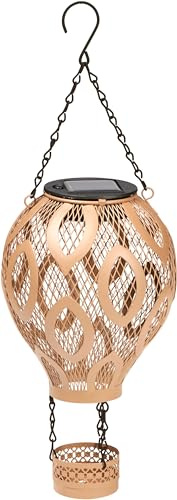 Northpoint LED Solar Metall Heißluftballon LED Windlicht Dekolampe Dämmerungssensor Schattenspiel orientalisch fuchsrot