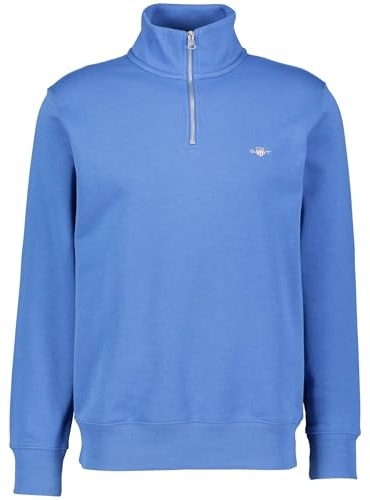 GANT Mens Half Zip Sweatshirt Rich Blue XXL