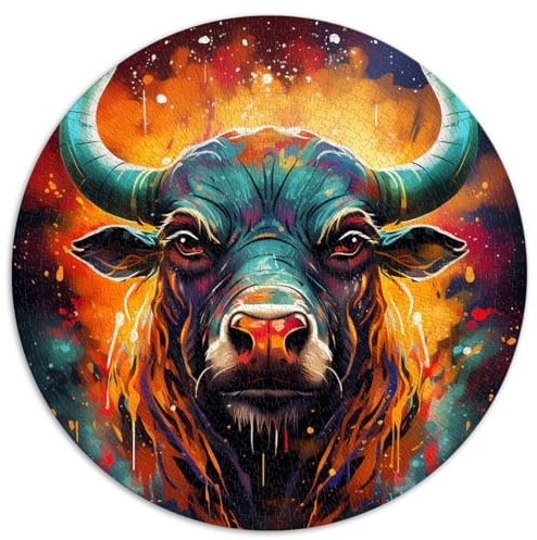 Puzzles Spirit Animal Bull 1000-teiliges Puzzle 67,5 x 67,5 cm Spiele Spielzeug Geschenk Familienspiel Stressabbau Schwieriges Herausforderungspuzzle