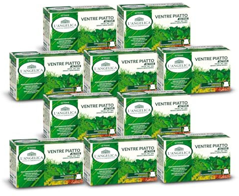 L'Angelica, 10 Astucci da 18 filtri di Tisane Ventre Piatto Active, Infuso Funzionale con Finocchio Anice e Menta, contro il Gonfiore Addominale
