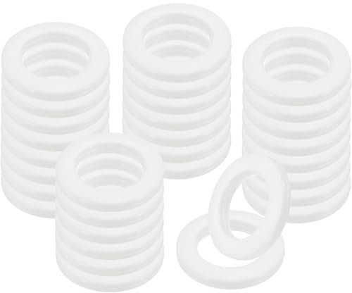 EIHI 50 Pièces Rondelles Pour Gonds De Porte Cache Paumelles Entretoise Plastique 20 Mm X 10 Mm Bague Paumelle Rondelle Nylon Plate Gond Pour Portail Exterieur Cache Gond Porte,1mm 25Pcs & 2mm 25Pcs