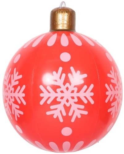 Luxshiny Aufblasbare Weihnachtskugel Rot Für Außenbereich Weihnachtsdekoration Garten Rasen Veranda Party Schmuck Kugelornament Groß
