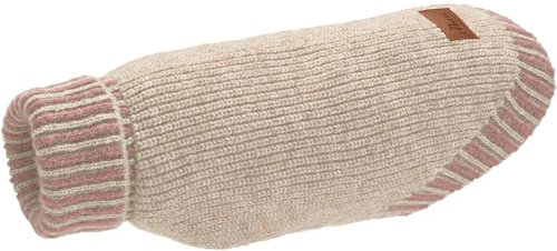 Hunter Hundepullover Odense, Strickpullover für Hunde, weich & elastisch, mit hohem Kragen, Partnerlook mit Mütze, waschbar, Farbe: Creme/rosa, Größe: 60