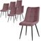 ML-Design Esszimmerstühle 6er Set Altrosa, Wohnzimmerstühle mit Stoffbezug & schwarzen Metallbeinen, Küchenstühle mit Rückenlehne, Polsterstühle für Esszimmer Wohnzimmer Küche Büro, Gepolsterte Sessel