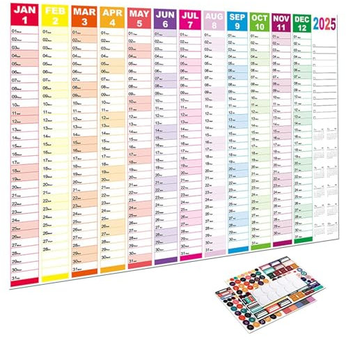 2025 Wandkalender für Zuhause, extra großer Wandkalender 2025, 2025 Jahresplaner für Wand, 2025 Jahreskalender mit Notizen, 2025 personalisierbarer Wandkalender, 2025 Jahreskalender mit Platz für