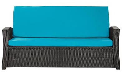 Setgarden® Bankkissen Sitzkissen für Gartenbank polyrattan, Bequeme Sitzkissen für Gartenbänke – ideale Gartensofa Polster für Hollywoodschaukel (Blau, 130x50x50 cm)