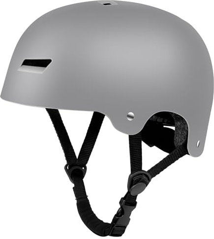 LeapBeast City Helm,Erwachsene Fahrradhelm, Radhelm,Skaterhelm,Belüftung |Sicherheit,für Jugendliche und Junge Erwachsene für Stunt-Scooter I Skateboard，Grössenverstellbar (Mattgrau, M)