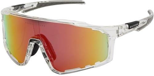 ZOTEKK Fahrradbrille - Sport Sonnenbrille für Radfahren, Laufen & Outdoor | UV400 Schutz, Anti-Beschlag & Leichtgewicht | Perfekte Passform für Damen & Herren | Weiß