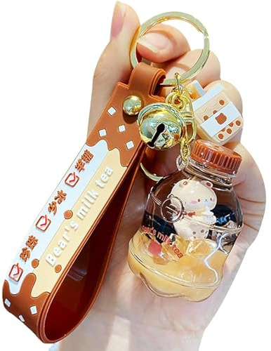 YOU WIZV Cute Keychain, Kawaii Backpack Liquid Floating Anime Bunny Keychain for Girls, Women, Daughters, Sister