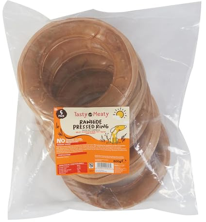 Tasty & Meaty - Rawhide Pressed Ring 15cm 5 pc Pack