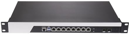 1U Firewall Appliance, PFSense, OPNsense, VPN, Network Rackmount, I7 9700, RS46, 8 x Gigabit LAN, 2 x SFP+ 10Gbe 82599ES, COM, VGA, SIM Slot, 32G RAM, 512G SSD