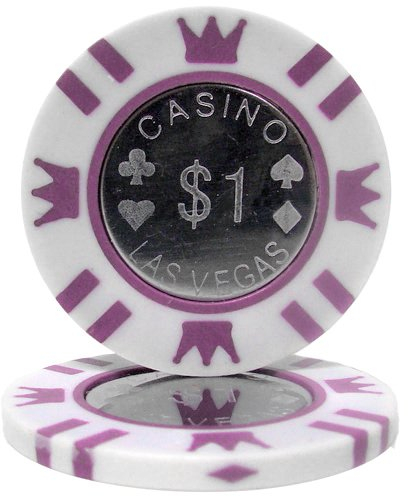 Brybelly Coin Inlay Poker Chip 15 Gramm Heavyweight Clay Composite - 50 Stück ($1 White)