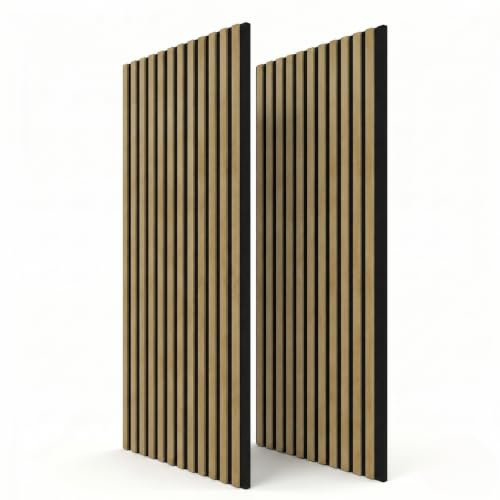 STEGU Panneau Acoustique Mural Tasseau Bois Lot 2 120x60cm Chêne | Isolation phonique, décoration murale contemporaine, certifié FSC/PEFC, disponible en plusieurs lots, effet 3D