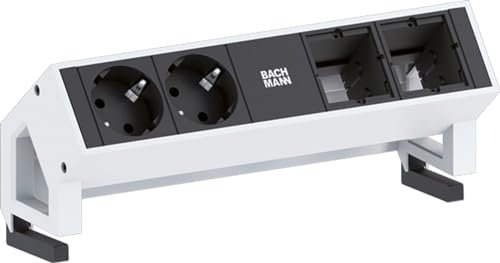 Bachmann Steckdosenleiste Schutzkontakt Desk, 902411, Edelstahl