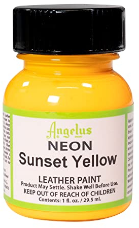 Angelus Peinture acrylique pour cuir - jaune - #128 Neon Sonnenuntergang Gelb,