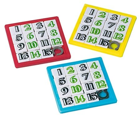 Amscan INT390258 - Schiebepuzzles, 12 Stück, 6,2 x 6,2 cm, Plastik, Mitgebsel, Partyspiel