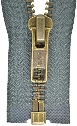 YKK Reißverschluss 1 Wege teilbar grau 65 cm Metall Metallzähne
