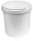 10 Pots de 1 Litre, en Plastique Blanc avec Couvercle Blanc