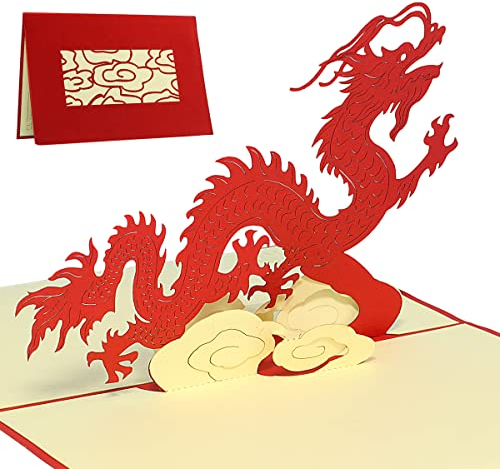 LINPOPUP®, LIN17095, Pop-Up-3D Karte, Glückwunsch Karte, Reisegutschein Japan Manga, Drache, N138