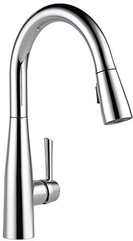 Delta Essa Chrome Kitchen Faucet with Pull Down Sprayer, Modern Single Hole Kitchen Sink Faucet, Single Handle, Chrome 9113-DST