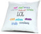digital print Kopfkissen mit Namen LOL - Motiv Positive Eigenschaften, 40 cm, 100% Baumwolle, Kuschelkissen, Liebeskissen, Namenskissen, Geschenkidee, Deko