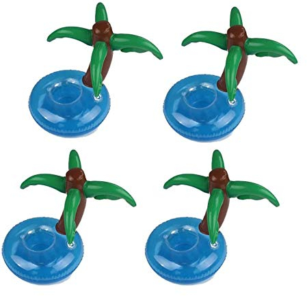 YIGO Inflatable Air Beer cup, Pack of 4 Inflatable Drink Coconut Tree Pool Float Holders for Water Party Bath Toys