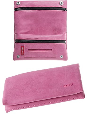 HIBRON Tabaktasche Tabakbeutel leder künstlich für Raucher, Rosa