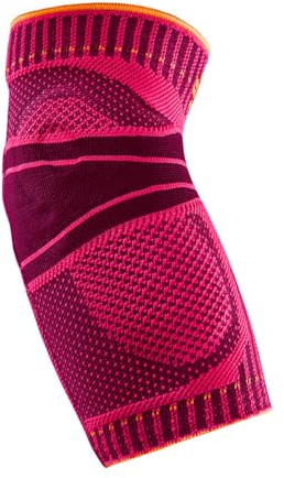 BAUERFEIND 1 Unisex Ellenbogen-Sportbandage, Rechts/links tragbar, Für Ball-, Rückschlag- und Leichtathletiksport, Stabilität am Ellenbogen, XS, Pink, 92 g