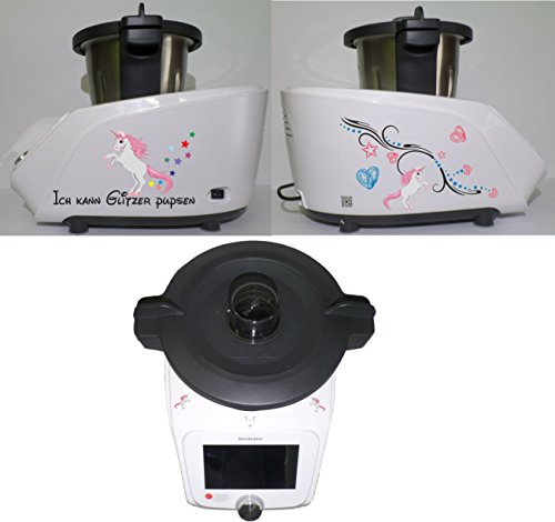 Aufkleber passend für Monsieur Cuisine Connect Einhorn Glitzer