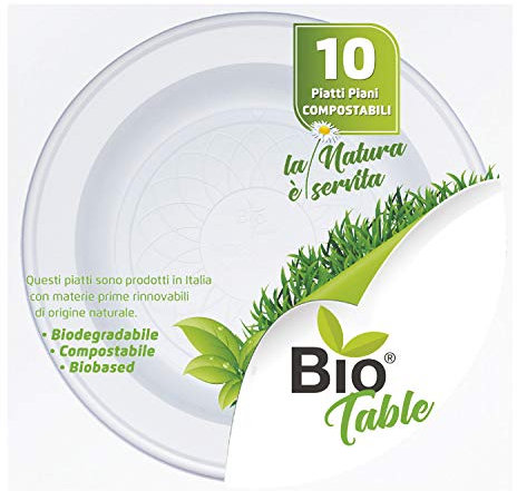 Biotable Piatti Piani Extra Rigidi, 10pz
