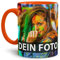 Tasse selbst individuell gestalten/Personalisierbar mit eigenem Foto bedrucken/Fototasse/Motivtasse/Werbetasse/Firmentasse mit Logo/Innen & Henkel Orange - XXL Druck