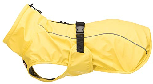 TRIXIE Regenmantel Vimy für Hunde M gelb – Hunde-Regenjacke mit reflektierenden Elementen für mehr Sicherheit im Dunkeln – bequem & verstellbar - 7975