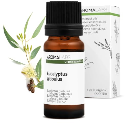 BIO - Eucalyptus GLOBULUS Essential Oil - 10mL - 100% Pure, Natural, Chemotyped and AB Certified - AROMA LABS (French Brand)