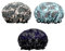 KissDate 3 Packs Double layer Shower Cap Waterproof Elastic Bath Cap for Women Shower Spa Salon (Multicolor-2)