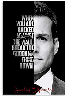 GUOTING TV-Show Poster Harvey Specter Zitate Leinwand Kunst Poster Bild Modern Büro Familie Schlafzimmer Dekorative Poster Geschenk Wanddekoration Gemälde Poster