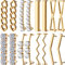HICARER 16 Stück/ 8 Paar Schnürsenkel Charms Clips Turnschuhe Schnürsenkel Dekorationen DIY Dekorative Schuhe Clips Kunstperle Strass Schuhe Zubehör für Mädchen Damen Freizeitschuhe (Gold)