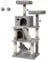 FEANDREA Cat Tree, Cat Condo with 2 Cat Caves, 155 cm, Light Grey PCT163W01